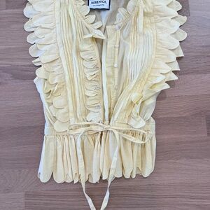 Worn once! Berenice Ruffled Pale Yellow Top, purchased from Shore